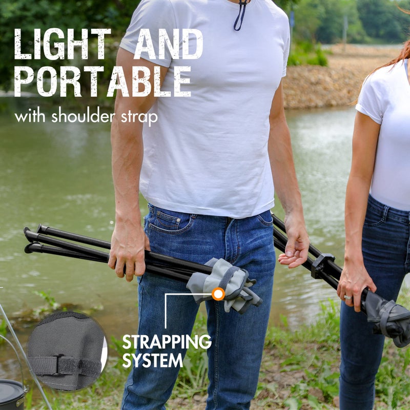 Portal Tall Folding Tripod Stool for Outdoor Camping Walking Hunting Hiking Fishing Travel, Support 225 lbs - Image 5
